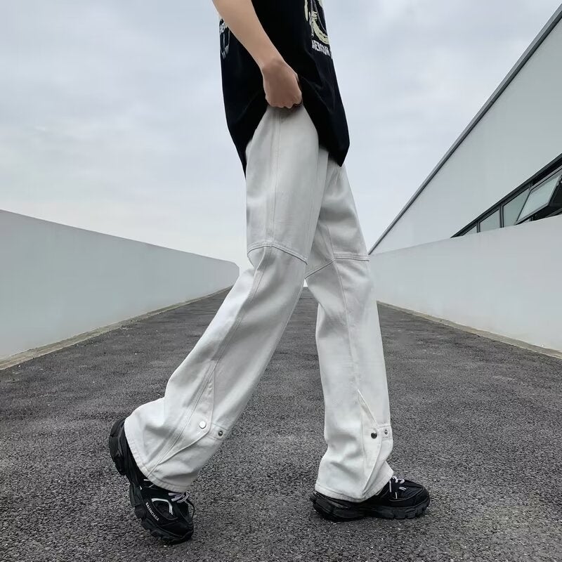 High Street Micro-Lar Jeans Men'S And Women'S Ins Trendy Brand Design Sense Retro Straight Leg Wide Leg Pants - Image 5