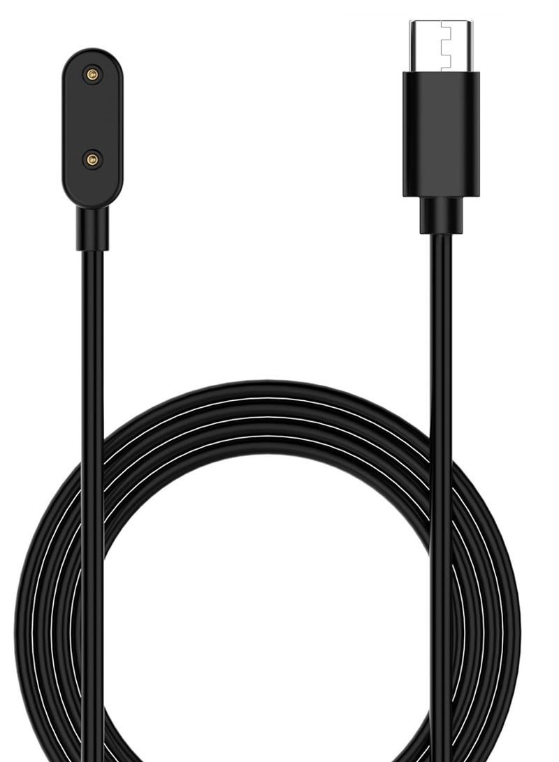 شاحن متوافق مع Huawei Watch Fit، Honor Band 6، Huawei Band 6، Huawei 4X، Honor Watch ES - كابل شحن بديل من النوع C بطول 100 سم (أسود) - Image 1