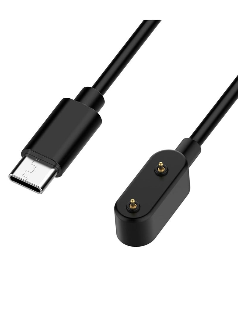 شاحن متوافق مع Huawei Watch Fit، Honor Band 6، Huawei Band 6، Huawei 4X، Honor Watch ES - كابل شحن بديل من النوع C بطول 100 سم (أسود) - Image 2