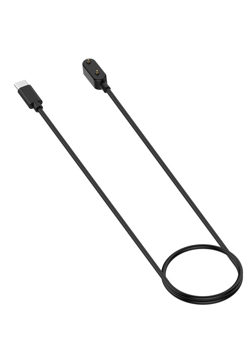 شاحن متوافق مع Huawei Watch Fit، Honor Band 6، Huawei Band 6، Huawei 4X، Honor Watch ES - كابل شحن بديل من النوع C بطول 100 سم (أسود) - Image 3