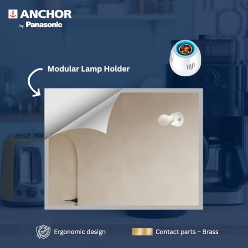 Anchor by Panasonic Fancy Lamp Holder Batten Type, White, ISI Certified, Ideal for Ceiling/Wall Use with Standard Bulbs – Pack of 4 - Image 3