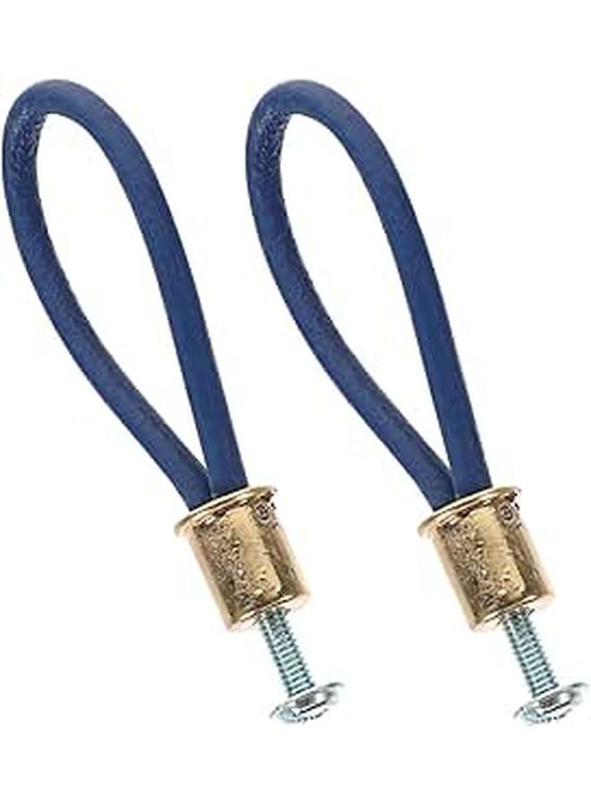 Rustic Navy Blue Gold End Leather Rope Pull Handles For Cabinets Dressers Drawers - Image 1