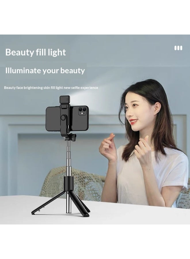 Phone Bluetooth Selfie Stick Integrated Fill Light Live Tripod Portable Telescopic Universal Selfie Gadget Travel Vlog Enthusiasts Social Experts Multi-Scene Shooting Tool - view 2