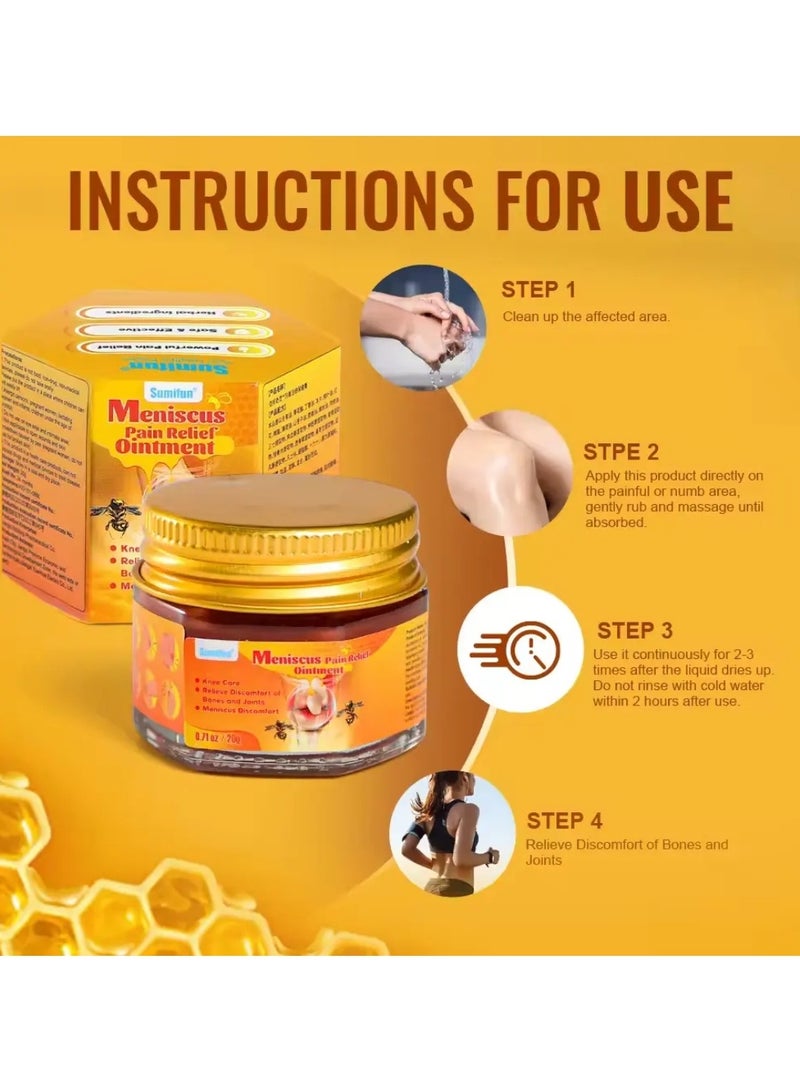 Sumifun Meniscus Pain Relief Ointment Joint Pain Relief Cream Knee Care Bee venom Balm for Joint Care Treatment Gel Cream Bee Venom Pain Relief Cream 20g - Image 5