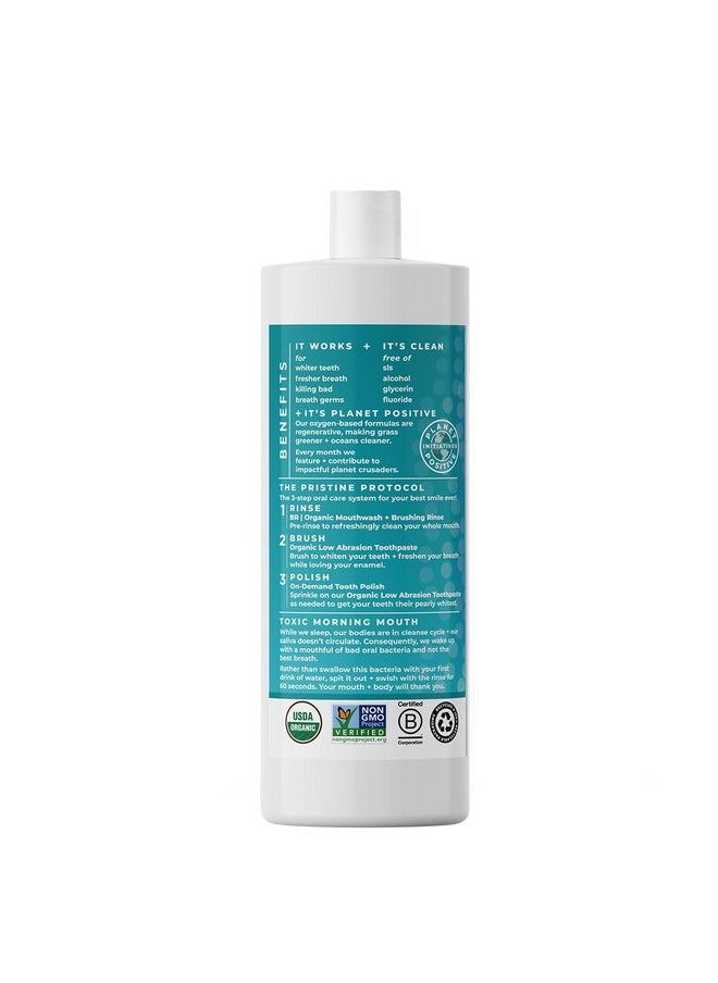 Essential Oxygen Essential Oxygen Certified BR Organic Brushing Rinse, All Natural Mouthwash for Whiter Teeth, Fresher Breath, and Happier Gums, Alcohol-Free Oral Care, Peppermint, 32 Ounce  - Image 2