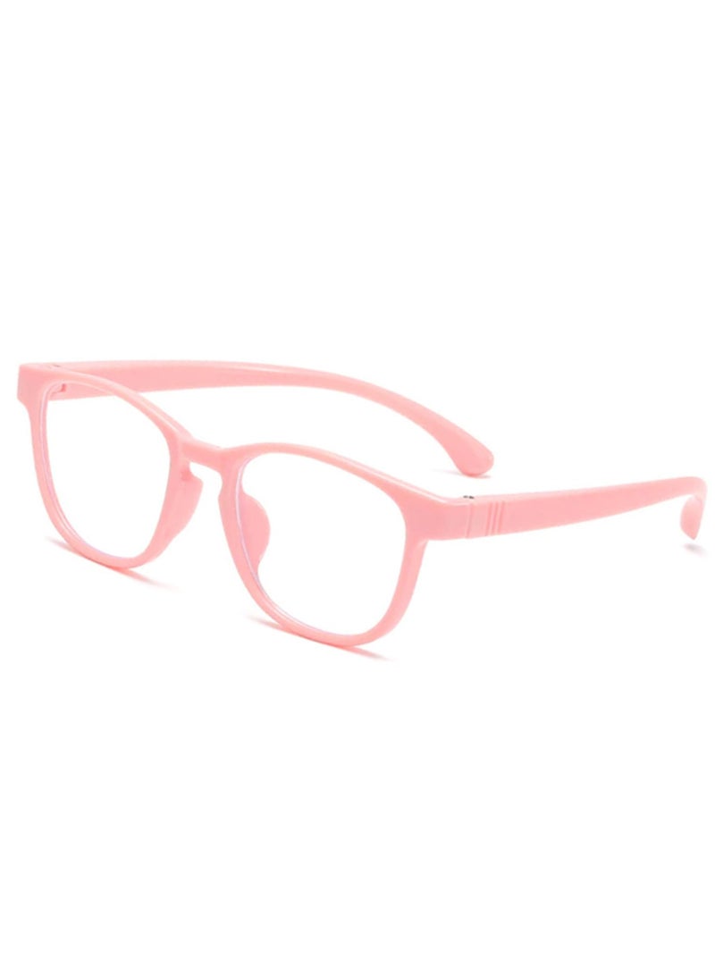 AROAQ Kids Computer Glasses Blue Light Blocking Filter Gaming Goggles Silicone Frame Child Anti Blue Ray Eyewear Pink - Image 1