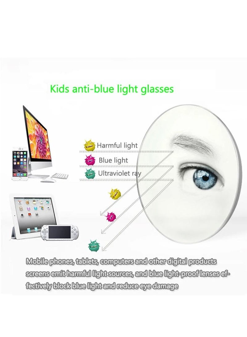 AROAQ Kids Computer Glasses Blue Light Blocking Filter Gaming Goggles Silicone Frame Child Anti Blue Ray Eyewear Pink - Image 3