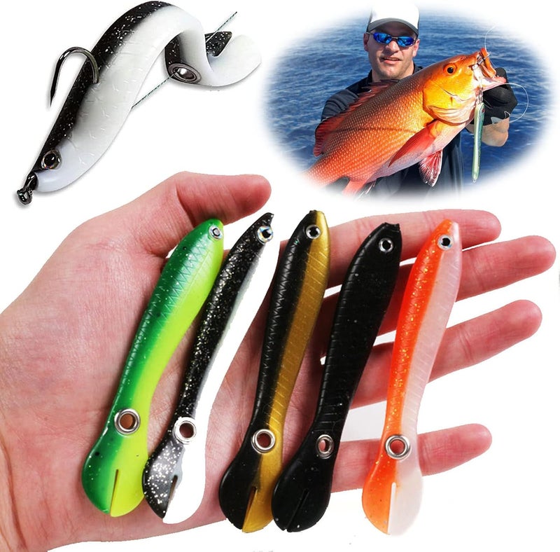 klarako Soft Bionic Fishing Lure, 5/10/15Pc Soft Loach Fishing Lures, Fishing Lures Bionic Swimming Lure, Fishing Stuff Simulation Loach Soft Bait, Slow Sinking Fishing Bait for Saltwater & Freshwater - Image 1
