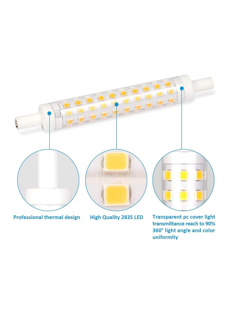 R7S Dimmable Linear LED Bulb, 118mm Natural White 4000K 1000 Lumen, Double Ended J Type 10W Halogen Replacement Bulb for Floor Lamp, Work Light, Security Light, 2Pcs