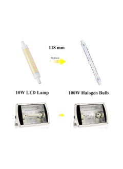 KASTWAVE R7S Dimmable Linear LED Bulb, 118mm Natural White 4000K 1000 Lumen, Double Ended J Type 10W Halogen Replacement Bulb for Floor Lamp, Work Light, Security Light, 2Pcs  - Image 3