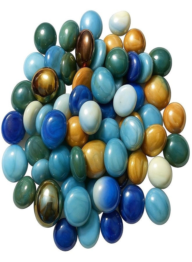 STONE HUB 300g Shiny Glossy Round Glass Pebbles Gravels Stone for Aquarium, Table, Vase,Outdoor/Garden Decoration Multicolor, - Image 1
