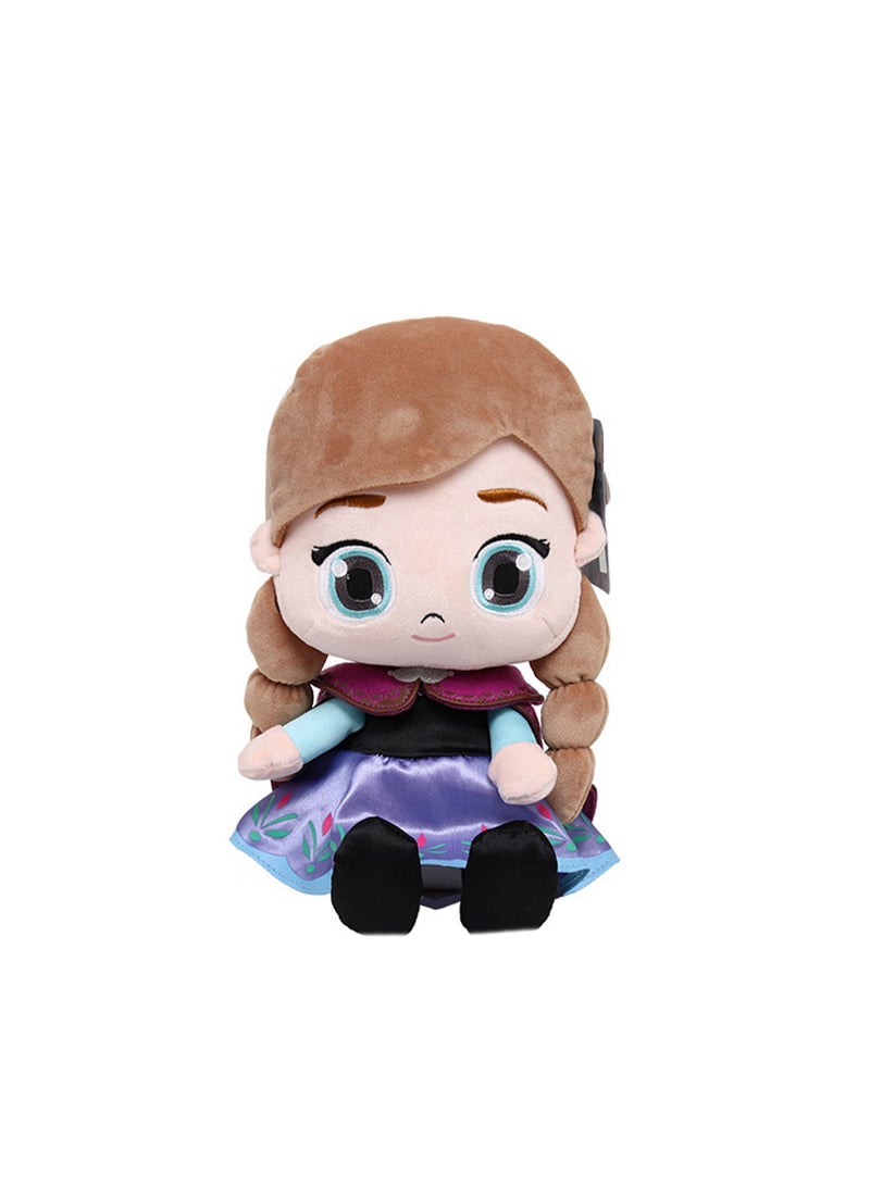 31cm Brown Hair Clothes Girl Plush Doll Ice And Snow Movie Same Style Doll Doll Children'S Toys Suitable For Boys And Girls Gifts - Image 1