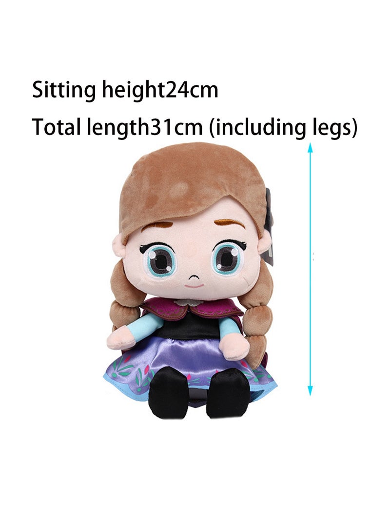 31cm Brown Hair Clothes Girl Plush Doll Ice And Snow Movie Same Style Doll Doll Children'S Toys Suitable For Boys And Girls Gifts - Image 2