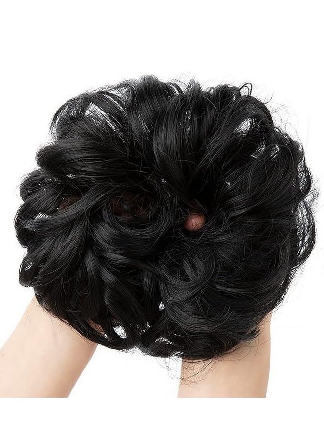 MoonEyes - MoonEyes Rubber Hair Bun Hair Piece for women and girls in Black color Synthetic Fiber - Image 1