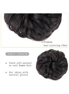 MoonEyes MoonEyes Rubber Hair Bun Hair Piece for women and girls in Black color Synthetic Fiber  - Image 4