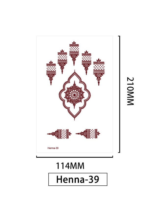 Mehendi Stickers Henna Mehendi stencil Tattoo Sticker for Hands Temporary Waterproof Mehndi Tattoo Body Art for Women & Girls - Image 1