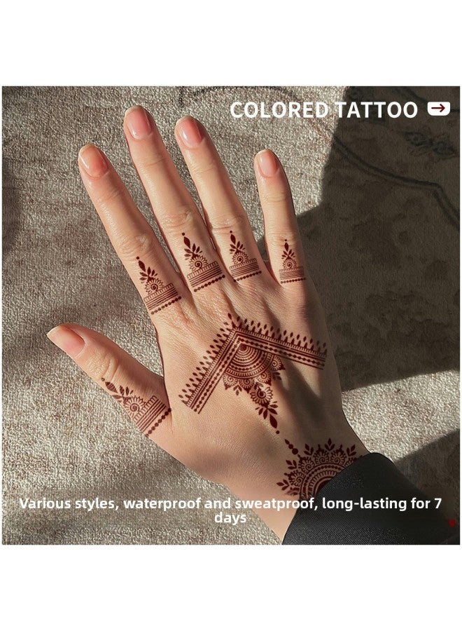 Mehendi Stickers Henna Mehendi stencil Tattoo Sticker for Hands Temporary Waterproof Mehndi Tattoo Body Art for Women & Girls - Image 3