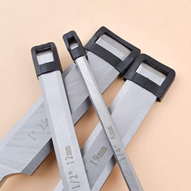 4 Pieces Wood Chisel Set Woodworking Carving Heavy Duty Hand Tools 1/4", 1/2", 3/4" and 1" 6mm, 12mm, 19mm, 25mm with Soft-Grip Handles - Image 4