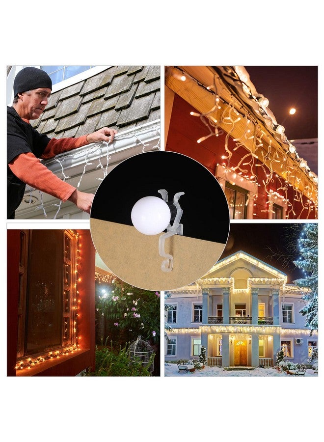 Blulu 150 Pcs Light Clips Hooks, Gutter Hooks, Christmas Shingle Clips Outdoor, All Purpose Compatible With C9 C7 C6 for Roof, Roof Ridge Line, Fence (Clear) - Image 3