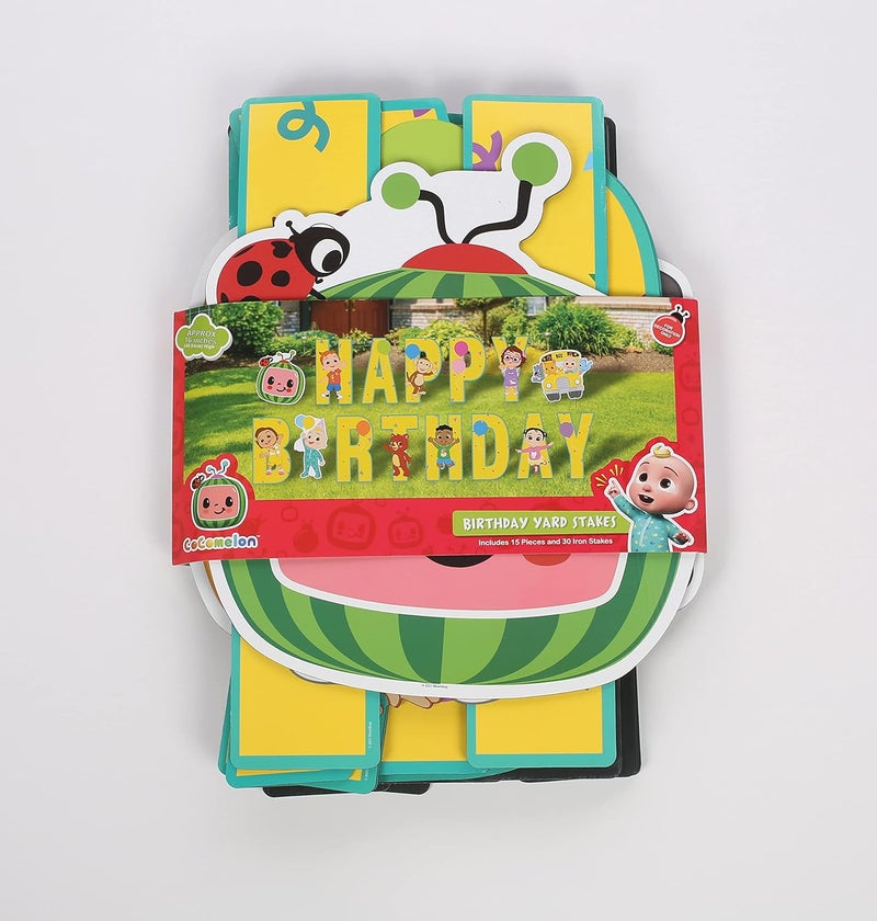 Seasons CoComelon Happy Birthday Yard Signs with Metal Stakes, 16" Letters - Image 5