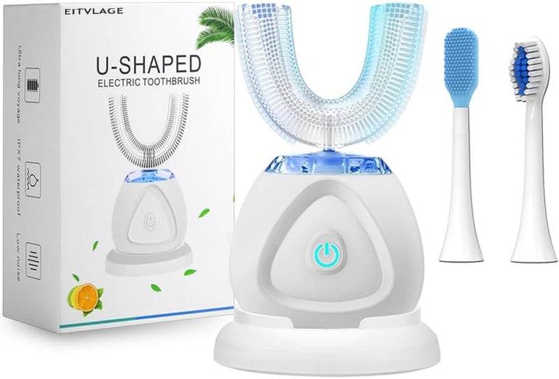 EITVLAGE 360 Ultrasonic Toothbrush, Automatic Toothbrush Auto Sonic Toothbrush, Teeth whitening Brush with Timer & Wireless Charging 360° Ultrasonic Electric Toothbrush for Adult - Image 1