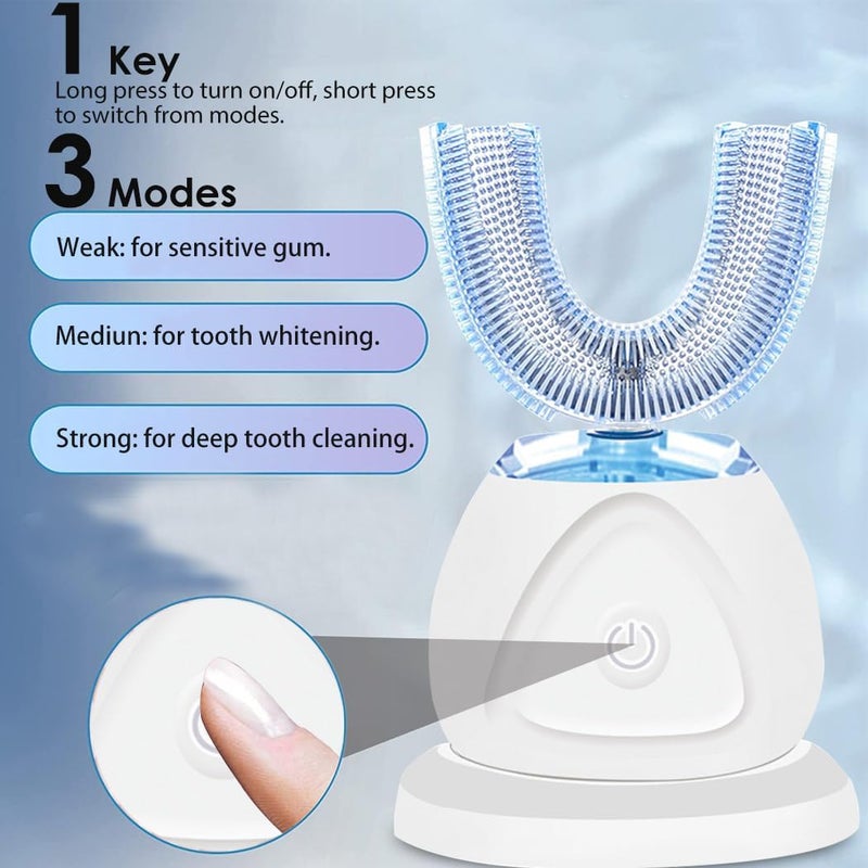 EITVLAGE 360 Ultrasonic Toothbrush, Automatic Toothbrush Auto Sonic Toothbrush, Teeth whitening Brush with Timer & Wireless Charging 360° Ultrasonic Electric Toothbrush for Adult - Image 3