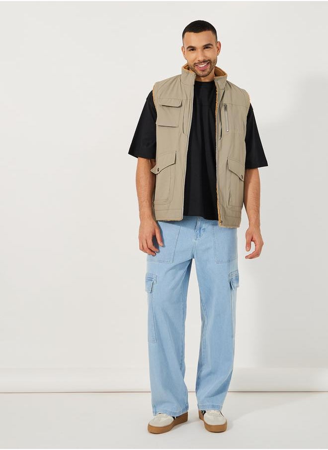 Styli Label Detail Round Neck Boxy T-Shirt  - Image 2