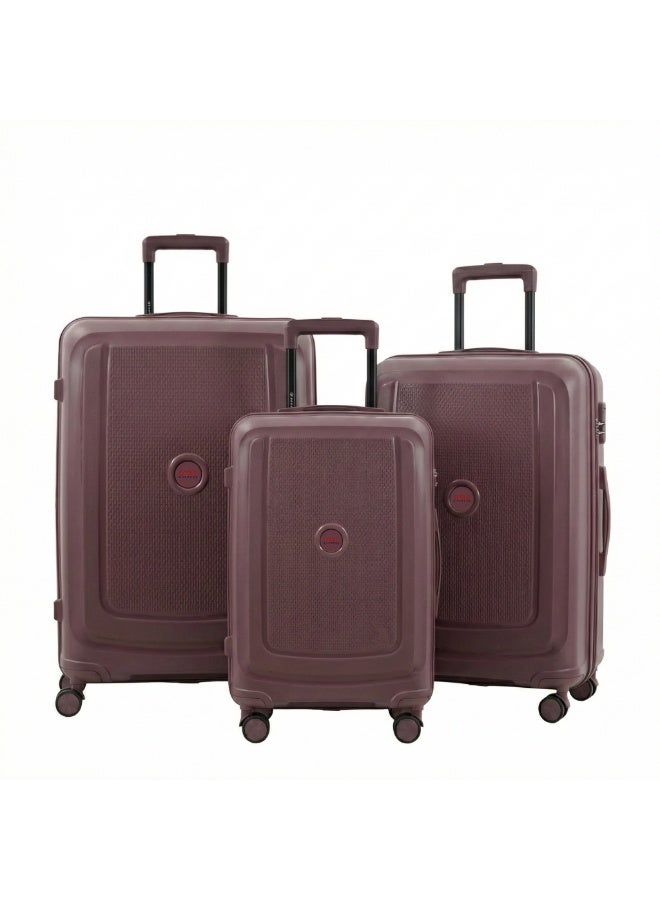 Eagle Express Clifton 3-Piece Hard Shell Luggage Set (20/24/28 Inch), Durable PP Travel Suitcases with Spinner Wheels & 1-Year Warranty - Raspberry - Image 1