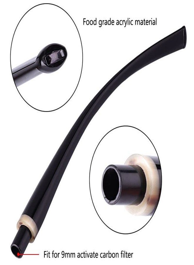 Old fox OLDFOX 2PCS Churchwarden Bent Pipe Stem Replacement with Horn Ring BE0136X2 - Image 2