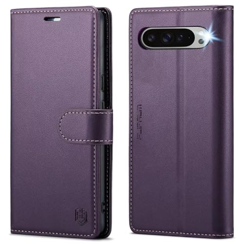 FLIPALM Wallet Case for Google Pixel 10 Pro XL 5G, RFID Blocking Credit Card Holder, PU Leather Folio Flip Kickstand Protective Shockproof Cover for Pixel 10 Pro XL(Purple) - Image 1