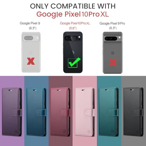 FLIPALM Wallet Case for Google Pixel 10 Pro XL 5G, RFID Blocking Credit Card Holder, PU Leather Folio Flip Kickstand Protective Shockproof Cover for Pixel 10 Pro XL(Purple) - Image 2