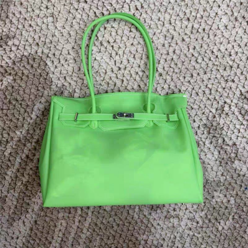 Jelly Firkin Tote Bag - Versatile Shoulder & Handbag in PVC