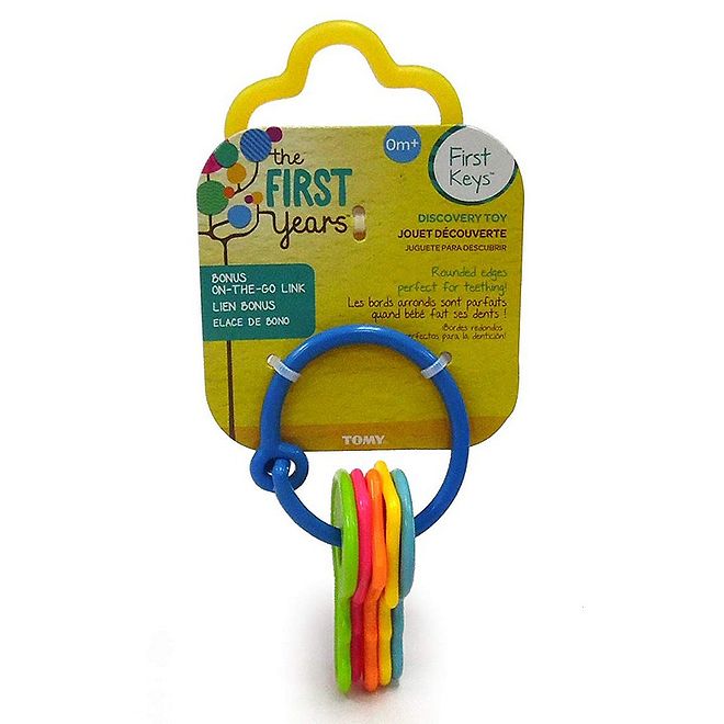 The First Years First Keys Teether Toy for Babies, 0 Months , Colorful Numbered Keychain with Click-Clack Sound - Image 1
