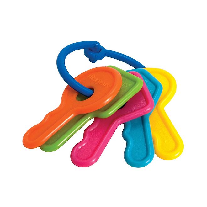 The First Years First Keys Teether Toy for Babies, 0 Months , Colorful Numbered Keychain with Click-Clack Sound - Image 2