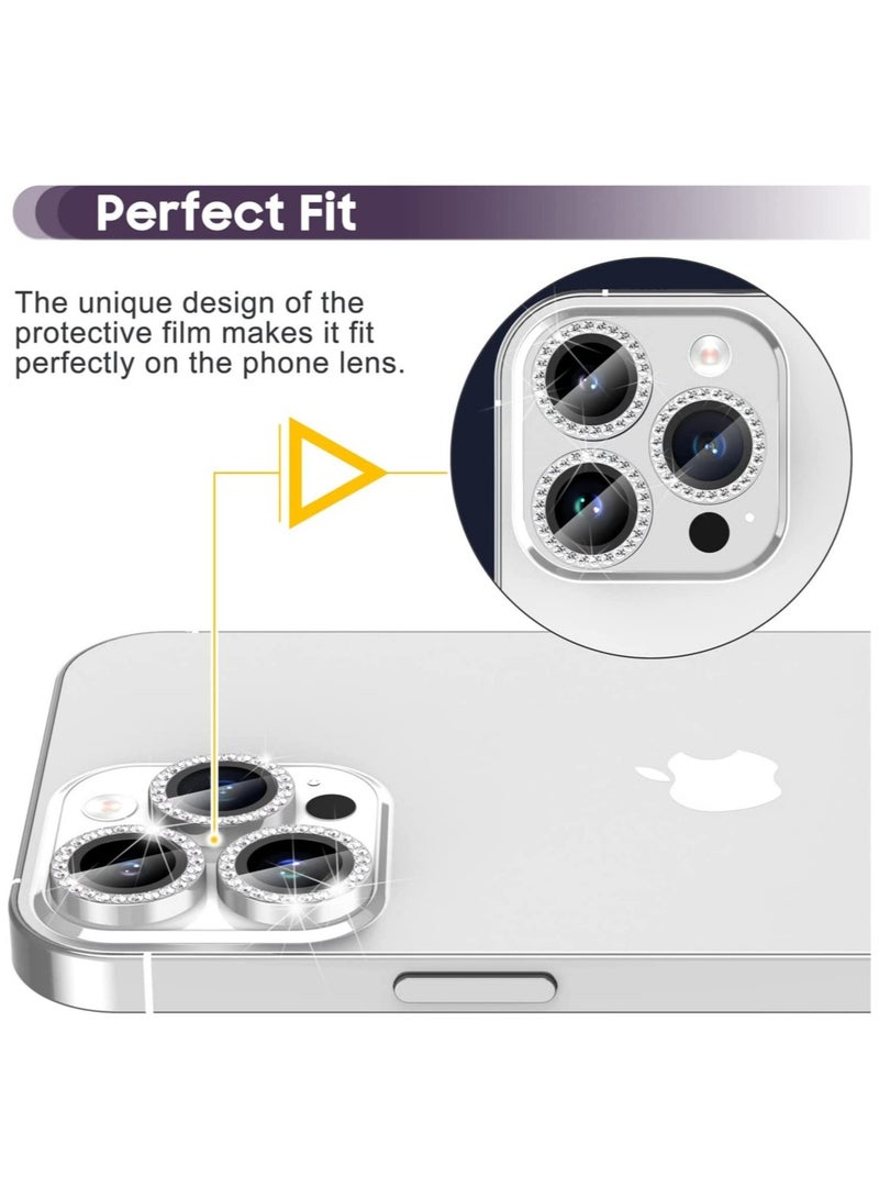 ELTRAZONE Camera Lens Protector, Set with Diamonds Bling Camera Cover Tempered Glass for iPhone 14 Pro Max /14 Pro - Image 4