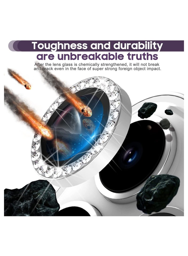 ELTRAZONE Camera Lens Protector, Set with Diamonds Bling Camera Cover Tempered Glass for iPhone 14 Pro Max /14 Pro - Image 2