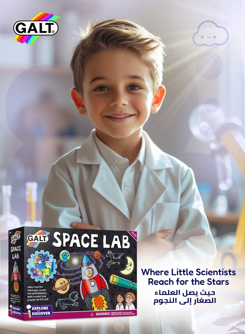 Galt Toys Space Lab STEM Science Kit | Glow-in-the-Dark Constellation Models | Build Telescope & Rocket | 12 Fun Experiments | Includes Lab Book | 31x7x22 CM | Ages 6+ - Image 4