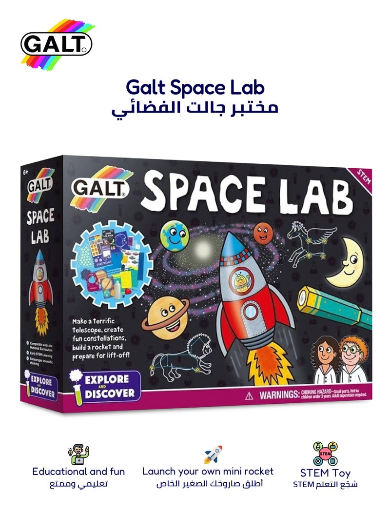 Galt Toys Space Lab STEM Science Kit | Glow-in-the-Dark Constellation Models | Build Telescope & Rocket | 12 Fun Experiments | Includes Lab Book | 31x7x22 CM | Ages 6+ - Image 1