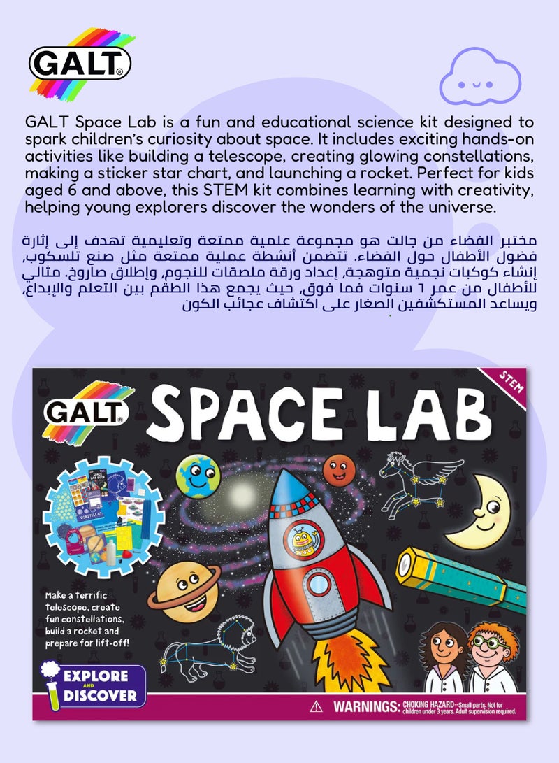 Galt Toys Space Lab STEM Science Kit | Glow-in-the-Dark Constellation Models | Build Telescope & Rocket | 12 Fun Experiments | Includes Lab Book | 31x7x22 CM | Ages 6+ - Image 5