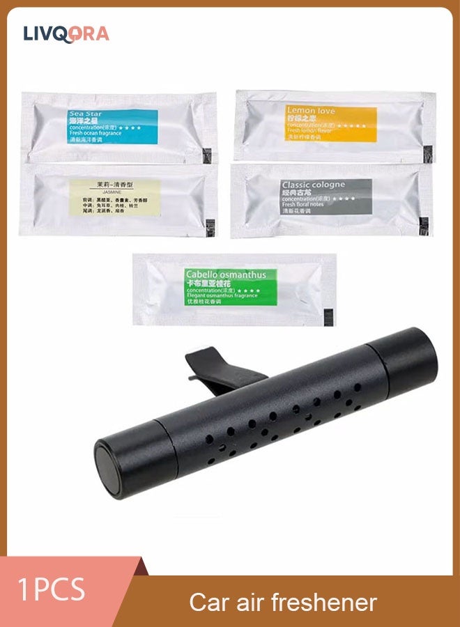 LIVQORA Car Air Fresheners Scents Diffuser Vent Clips Perfume Essential Oil sticks Fro Women Men Automotive Fragrance Decoration Accessories (Black) - Image 1