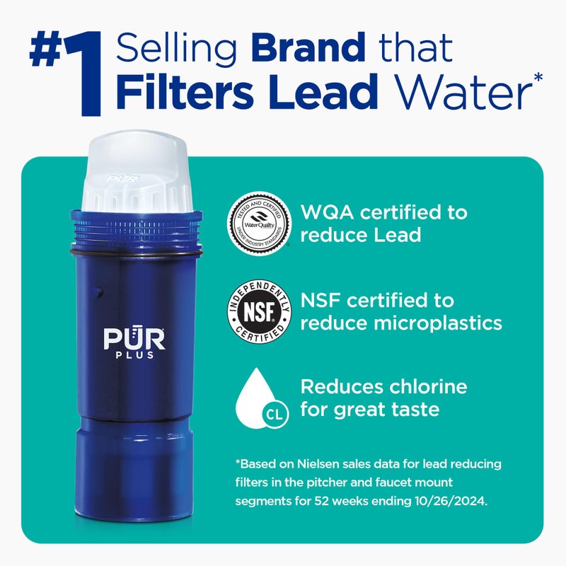 PUR Plus 7-Cup Water Filter Pitcher, Cleaner, Great-Tasting Water, Dishwasher Safe, Powerful, Lead-Reducing Filtration, LockFit Cap Design, Smoke - Image 4