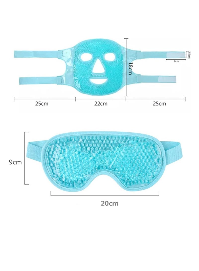 SOLARAE Gel Beads Face & Eye Masks Kit Hot/Cold Mask Cooling Ice/Heat Facial Eye Pack Therapy - Image 3