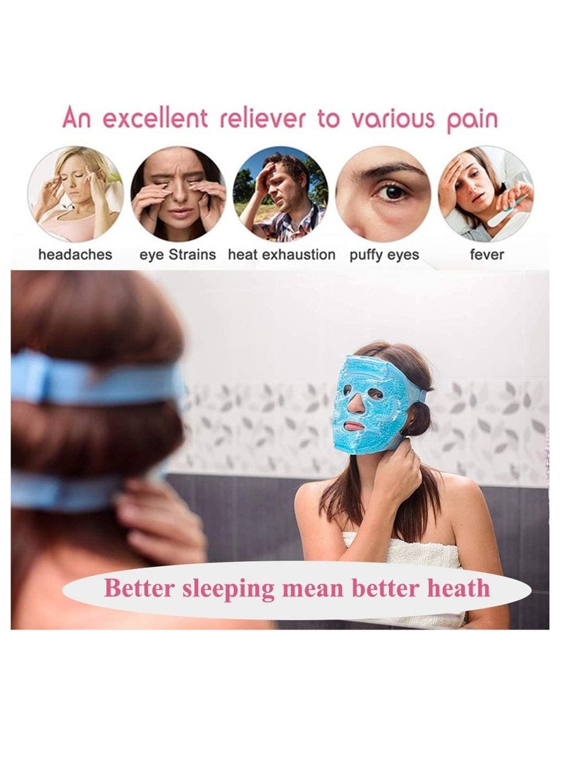 SOLARAE Gel Beads Face & Eye Masks Kit Hot/Cold Mask Cooling Ice/Heat Facial Eye Pack Therapy - Image 5