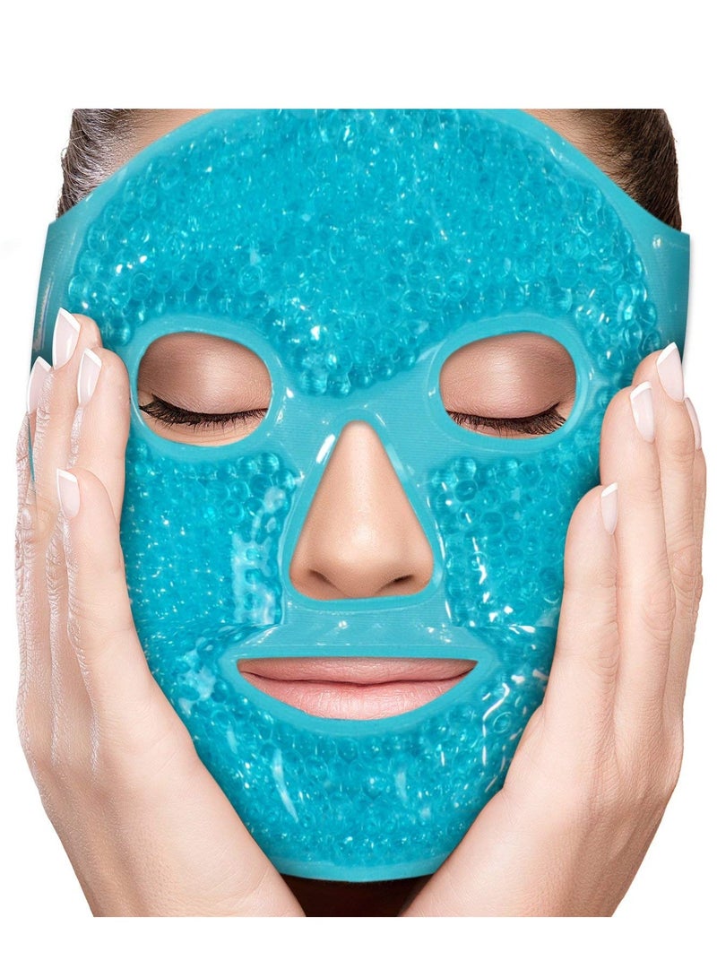 SOLARAE Gel Beads Face & Eye Masks Kit Hot/Cold Mask Cooling Ice/Heat Facial Eye Pack Therapy - Image 2