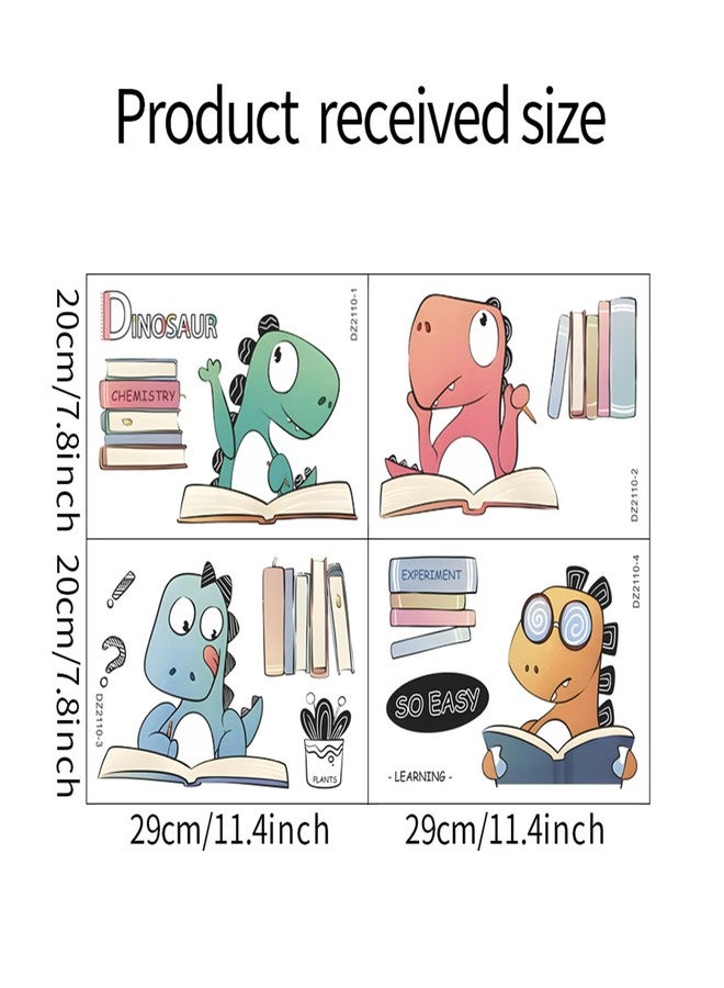 Saomour Cute Cartoon Dinosaur Reading Wall Decals Dinosaur Study Wall Stickers Children's Room Kindergarten Classroom Decoration Self Adhesive Wall Decor Pegatinas para Pared - Image 5