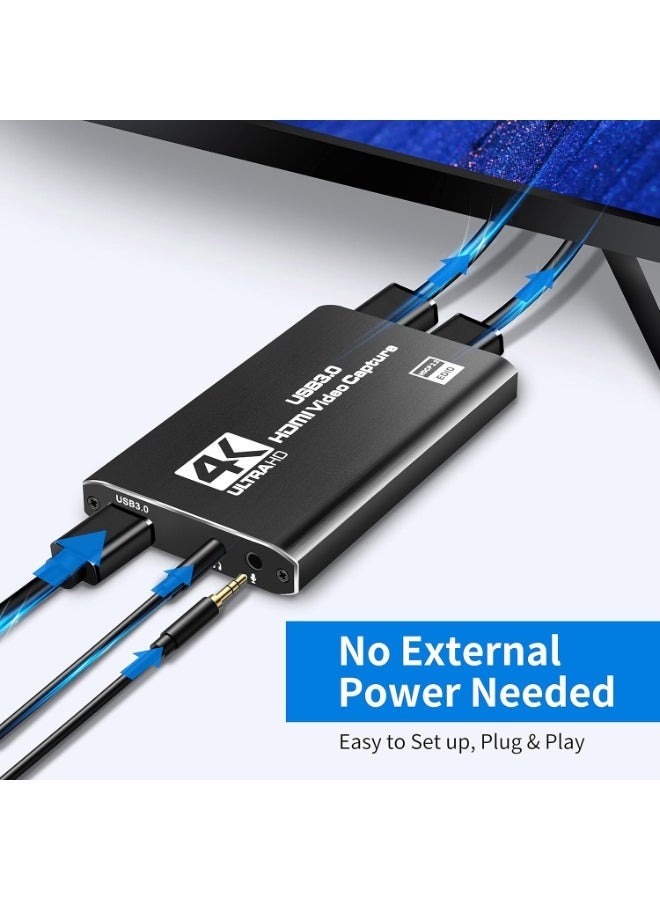 Koya USB 3.0 to HDMI game capture card, and HDMI 4K UHD to USB 3.0 card, for recording via DSLR camera, HDTV, PlayStation 4, Switch, Xbox One, Xbox 360, and more. - Image 4