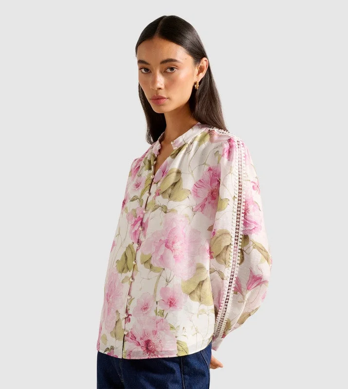 forever new  SIMONA Floral Printed Long Sleeves Top for Women | Best Price UAE