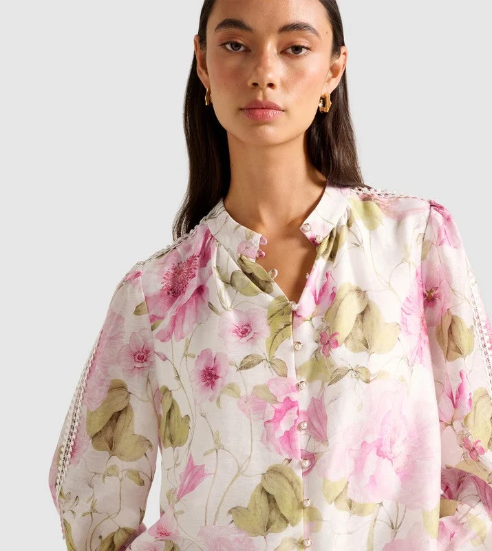 forever new  SIMONA Floral Printed Long Sleeves Top for Women | Best Price UAE