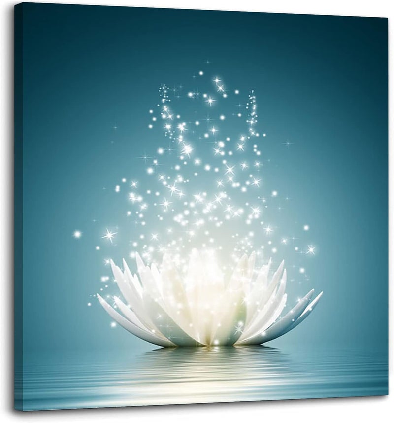 MISOLAXI Blue Lotus Flower Wall Art - Image 1