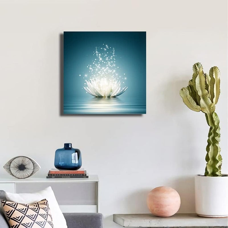 MISOLAXI Blue Lotus Flower Wall Art - Image 2